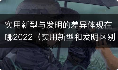 实用新型与发明的差异体现在哪2022（实用新型和发明区别）