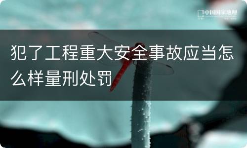 犯了工程重大安全事故应当怎么样量刑处罚