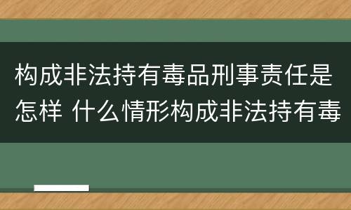 构成非法持有毒品刑事责任是怎样 什么情形构成非法持有毒品罪