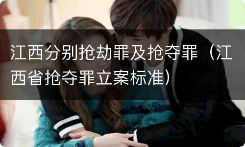 江西分别抢劫罪及抢夺罪（江西省抢夺罪立案标准）