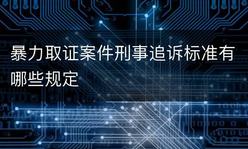 暴力取证案件刑事追诉标准有哪些规定