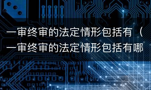 一审终审的法定情形包括有（一审终审的法定情形包括有哪些）