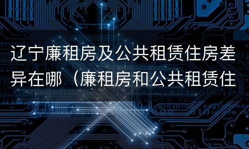辽宁廉租房及公共租赁住房差异在哪（廉租房和公共租赁住房的区别）