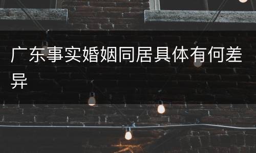 广东事实婚姻同居具体有何差异
