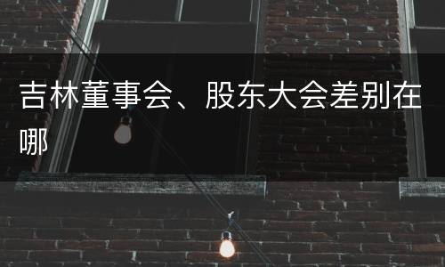 吉林董事会、股东大会差别在哪