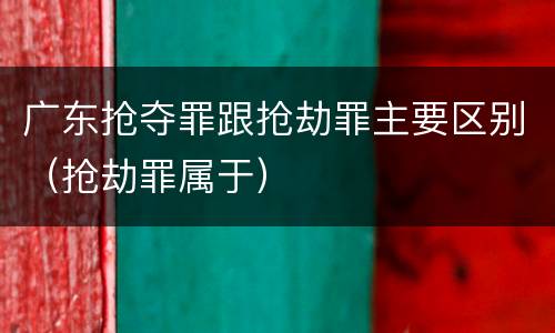 广东抢夺罪跟抢劫罪主要区别（抢劫罪属于）