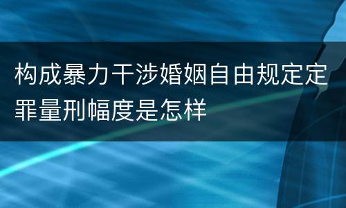 构成暴力干涉婚姻自由规定定罪量刑幅度是怎样