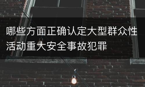 哪些方面正确认定大型群众性活动重大安全事故犯罪