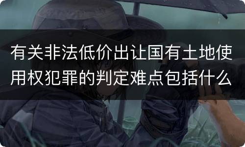 有关非法低价出让国有土地使用权犯罪的判定难点包括什么
