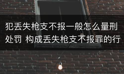 犯丢失枪支不报一般怎么量刑处罚 构成丢失枪支不报罪的行为