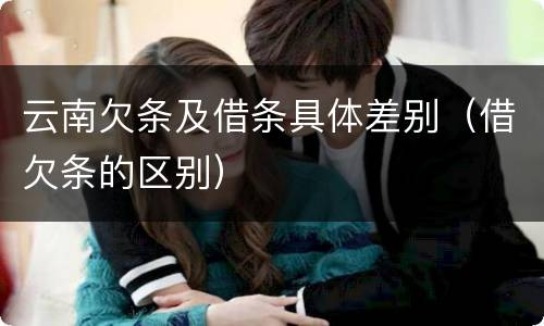 云南欠条及借条具体差别（借欠条的区别）