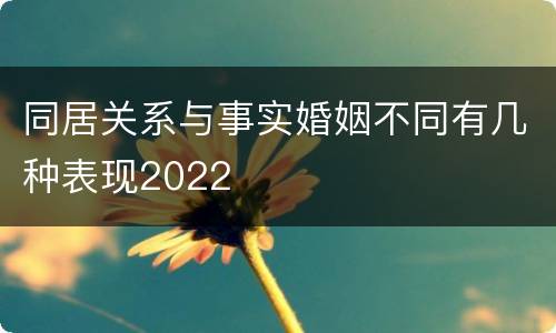 同居关系与事实婚姻不同有几种表现2022