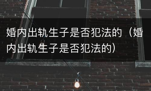 婚内出轨生子是否犯法的（婚内出轨生子是否犯法的）