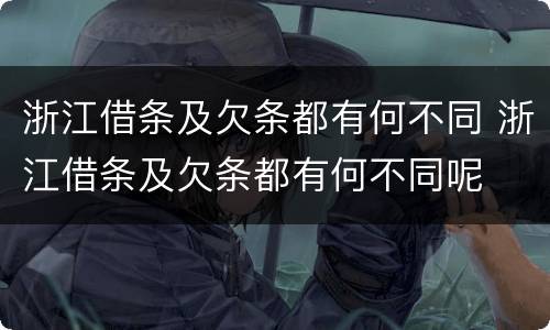 浙江借条及欠条都有何不同 浙江借条及欠条都有何不同呢
