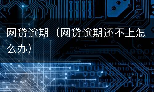 网贷逾期（网贷逾期还不上怎么办）