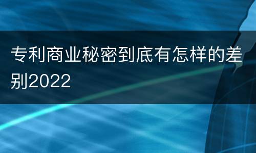 专利商业秘密到底有怎样的差别2022