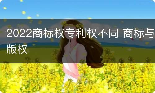 2022商标权专利权不同 商标与版权