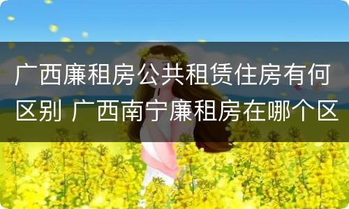 广西廉租房公共租赁住房有何区别 广西南宁廉租房在哪个区域