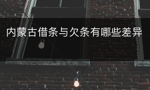 内蒙古借条与欠条有哪些差异