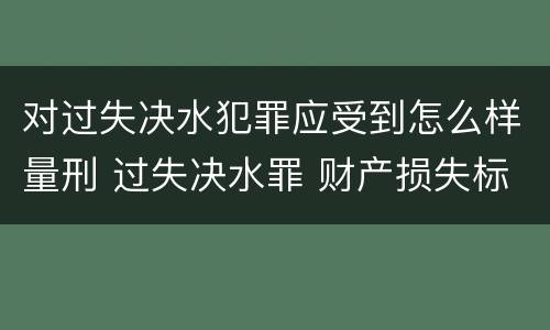 对过失决水犯罪应受到怎么样量刑 过失决水罪 财产损失标准