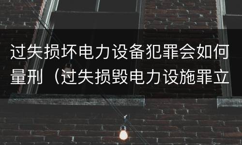 过失损坏电力设备犯罪会如何量刑（过失损毁电力设施罪立案标准）