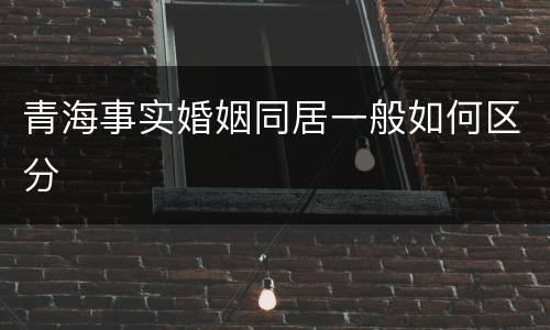 青海事实婚姻同居一般如何区分