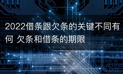 2022借条跟欠条的关键不同有何 欠条和借条的期限