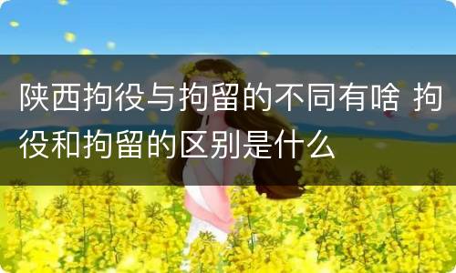 陕西拘役与拘留的不同有啥 拘役和拘留的区别是什么