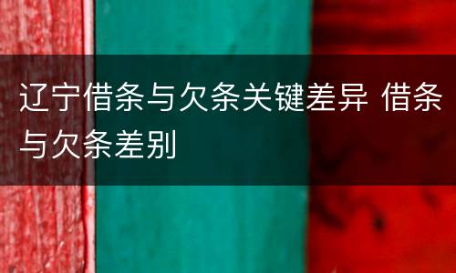 辽宁借条与欠条关键差异 借条与欠条差别