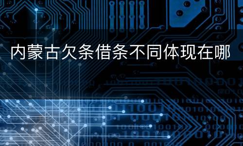 内蒙古欠条借条不同体现在哪