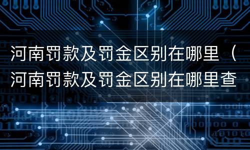 河南罚款及罚金区别在哪里（河南罚款及罚金区别在哪里查）