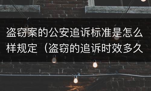 盗窃案的公安追诉标准是怎么样规定（盗窃的追诉时效多久）