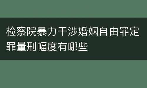 检察院暴力干涉婚姻自由罪定罪量刑幅度有哪些