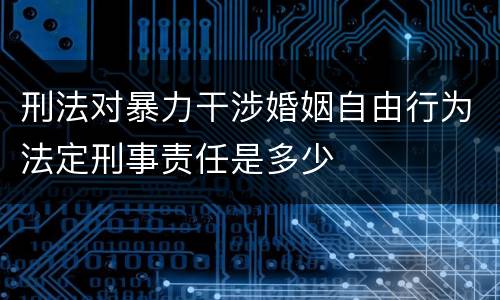 刑法对暴力干涉婚姻自由行为法定刑事责任是多少
