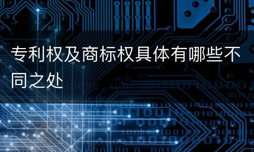 专利权及商标权具体有哪些不同之处
