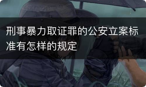 刑事暴力取证罪的公安立案标准有怎样的规定