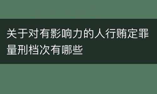 关于对有影响力的人行贿定罪量刑档次有哪些