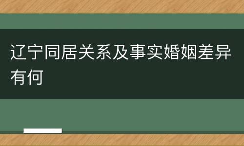 辽宁同居关系及事实婚姻差异有何
