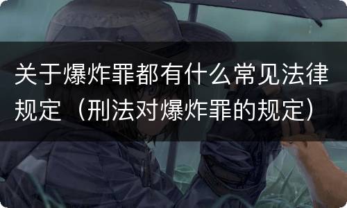 关于爆炸罪都有什么常见法律规定（刑法对爆炸罪的规定）