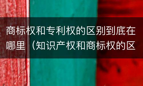 商标权和专利权的区别到底在哪里（知识产权和商标权的区别）