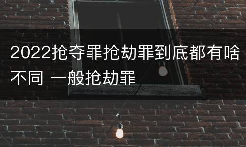 2022抢夺罪抢劫罪到底都有啥不同 一般抢劫罪