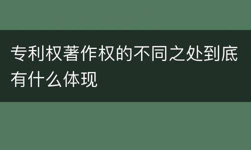 专利权著作权的不同之处到底有什么体现