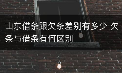 山东借条跟欠条差别有多少 欠条与借条有何区别