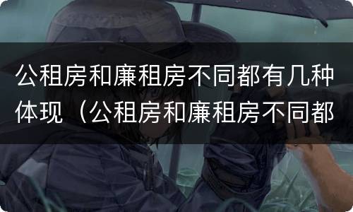 公租房和廉租房不同都有几种体现（公租房和廉租房不同都有几种体现方法）
