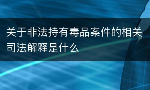 关于非法持有毒品案件的相关司法解释是什么