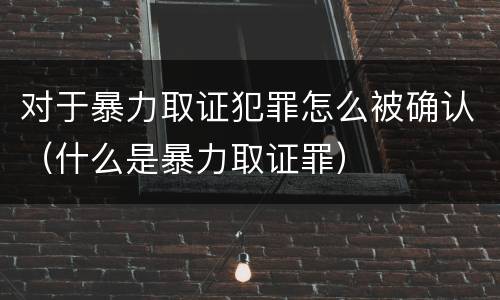对于暴力取证犯罪怎么被确认（什么是暴力取证罪）