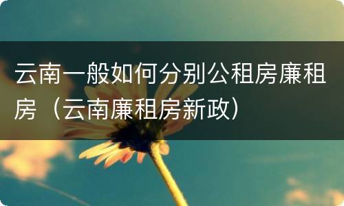 云南一般如何分别公租房廉租房（云南廉租房新政）
