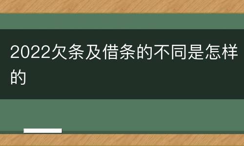 2022欠条及借条的不同是怎样的