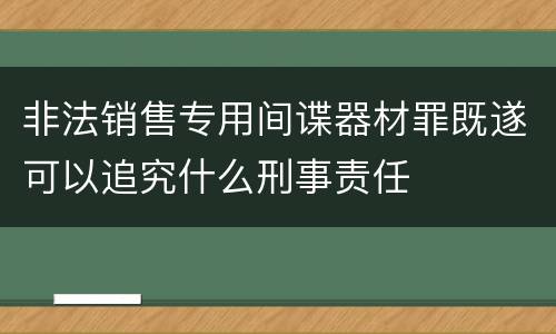 非法销售专用间谍器材罪既遂可以追究什么刑事责任
