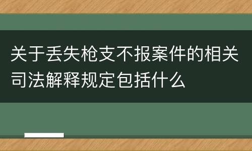 关于丢失枪支不报案件的相关司法解释规定包括什么